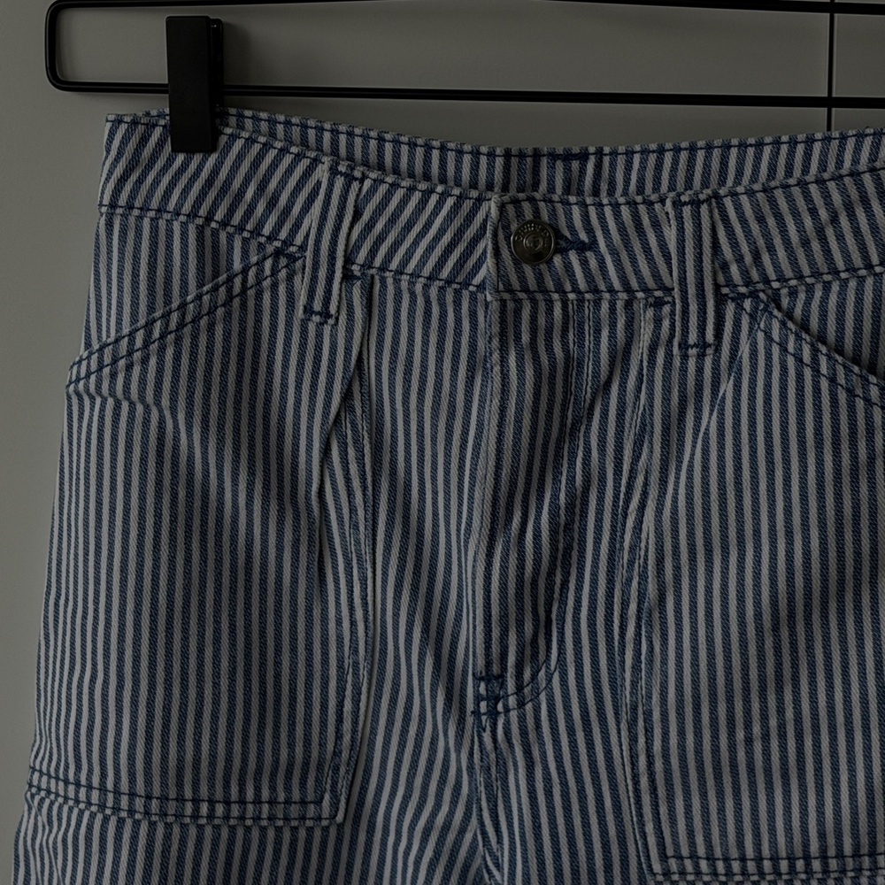 H&M Blue and White Striped Women Jeans